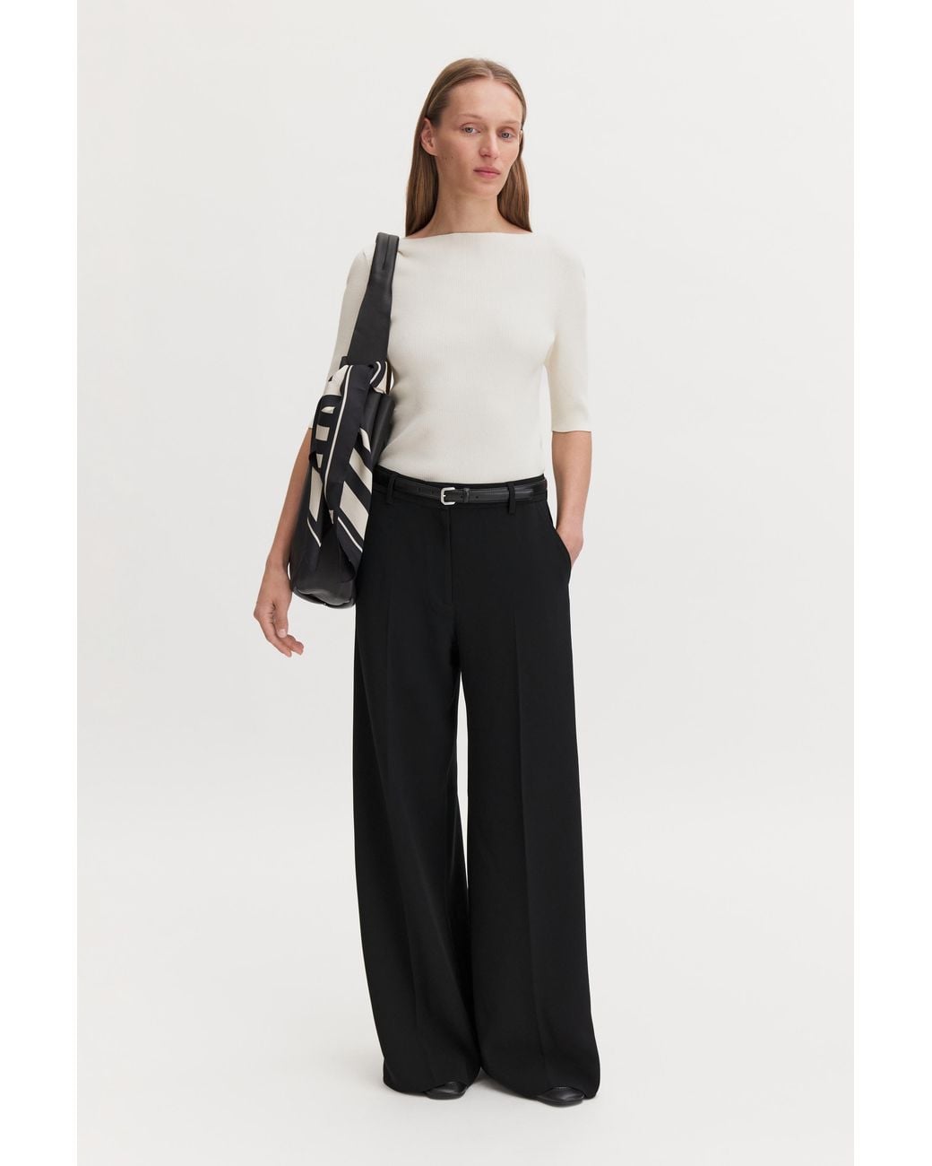 Filippa K White Harlow Drapey Trousers