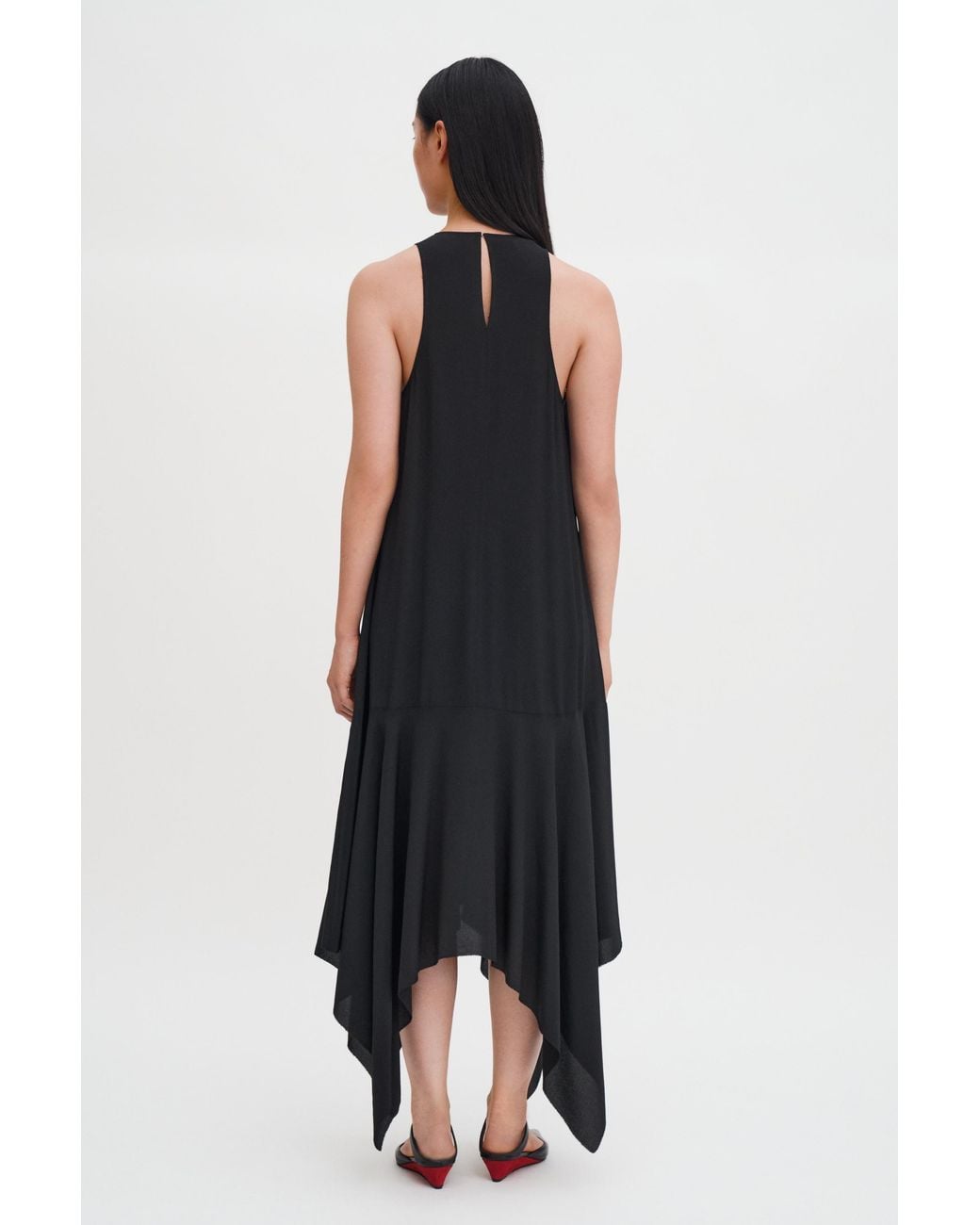 Filippa K Black Scarf Hem Dress