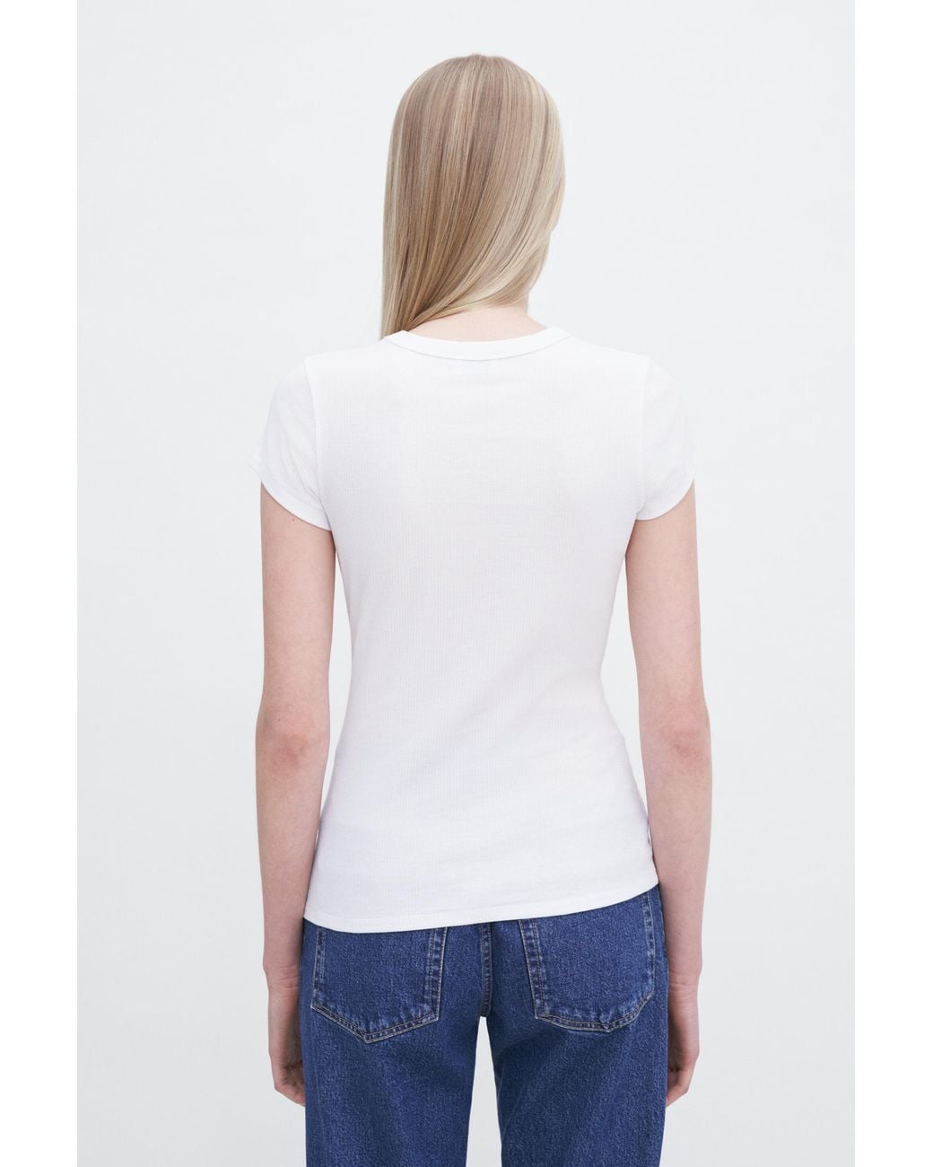 Filippa K White Fine Rib Tee