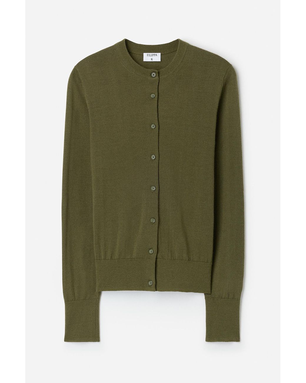 Filippa K Green Merino Short Cardigan