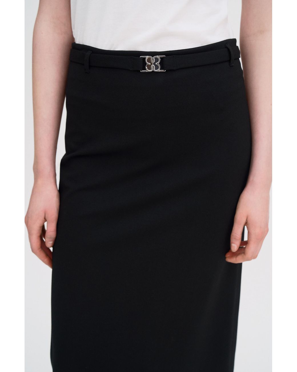 Filippa K Blue Belted Jersey Skirt