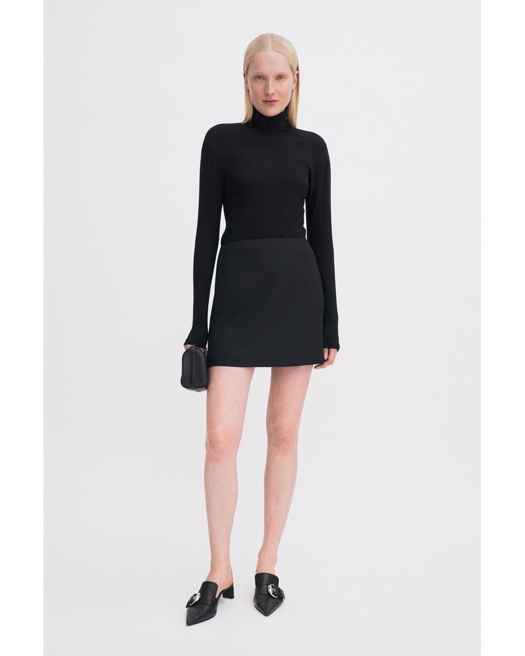 Filippa K Black Wool Mini Skirt