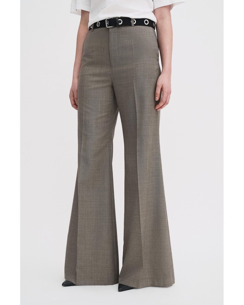Filippa K Gray Wool Blend Flare Trousers