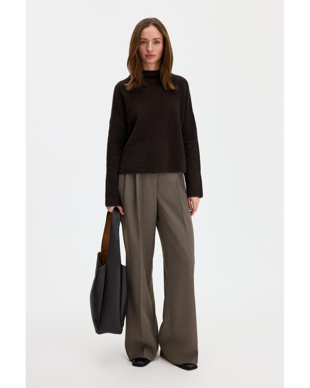 Filippa K Black Mika Yak Funnelneck Sweater