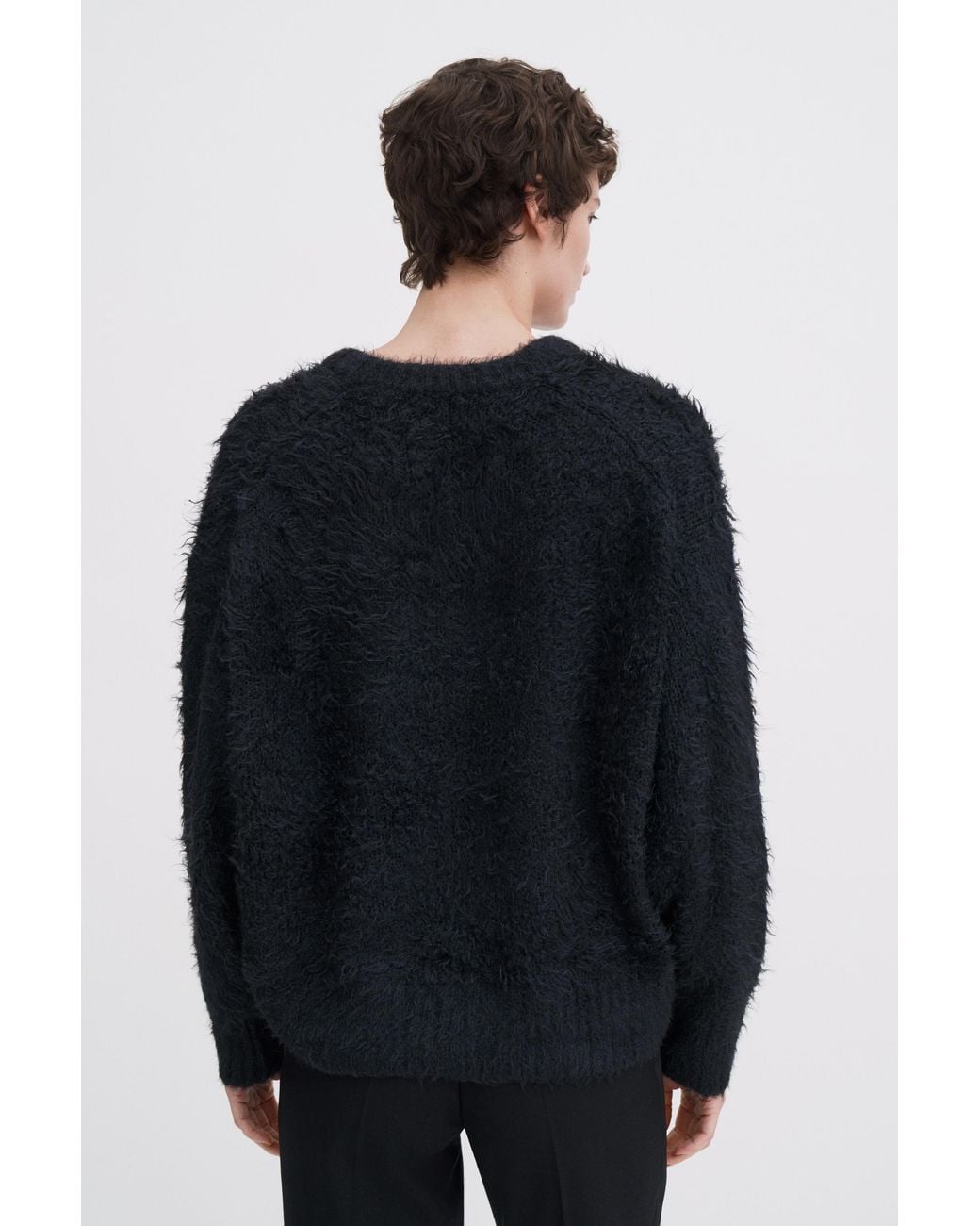 Filippa K Blue Fluffy Silk V-Neck Sweater