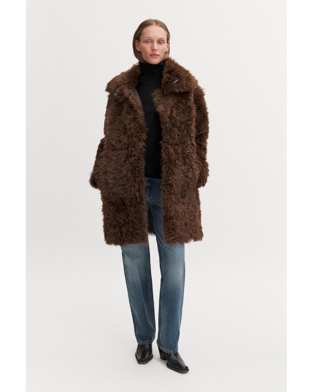 Filippa K Brown Reversible Shearling Coat