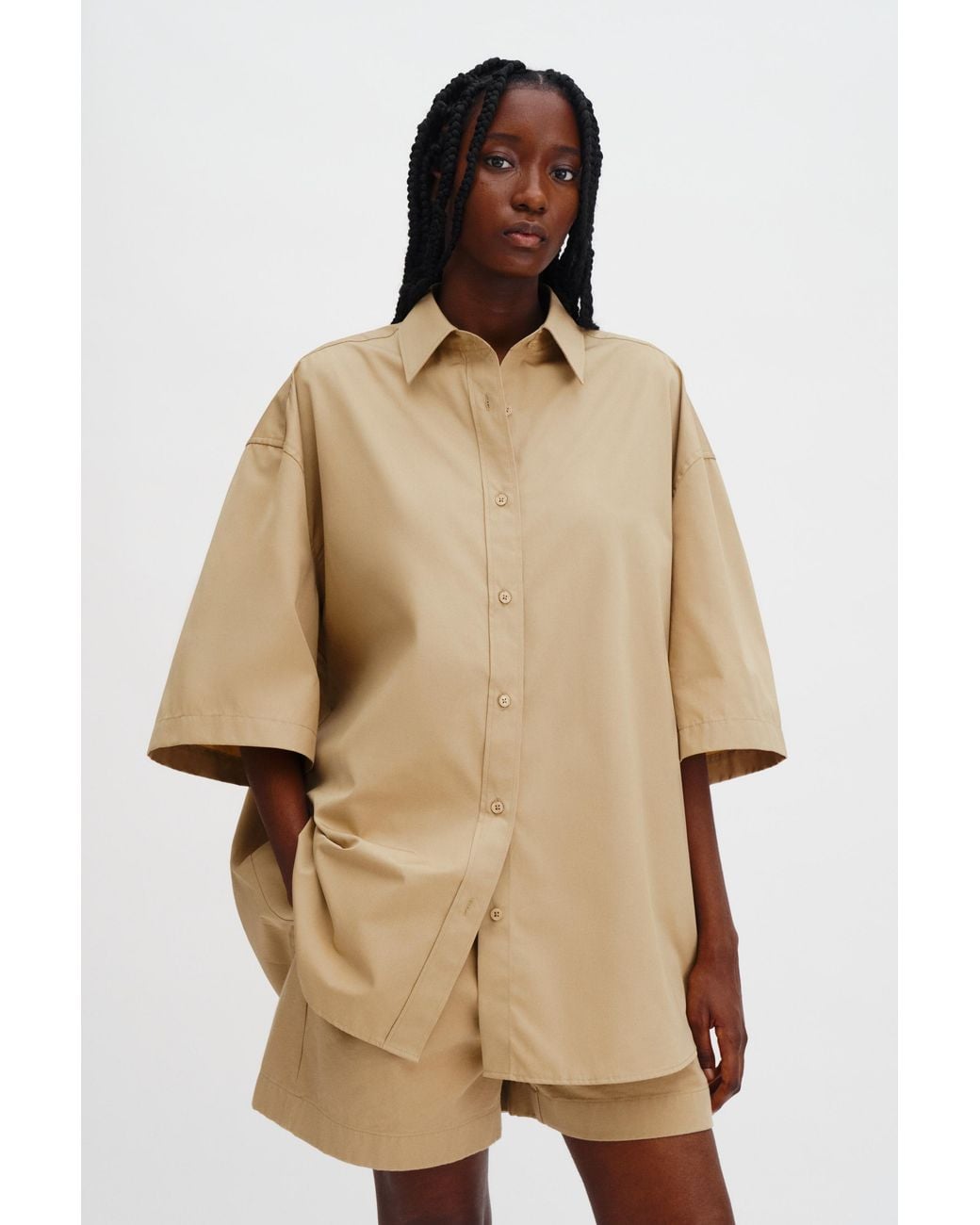 Filippa K Natural Oversized Short Sleeve Shirt