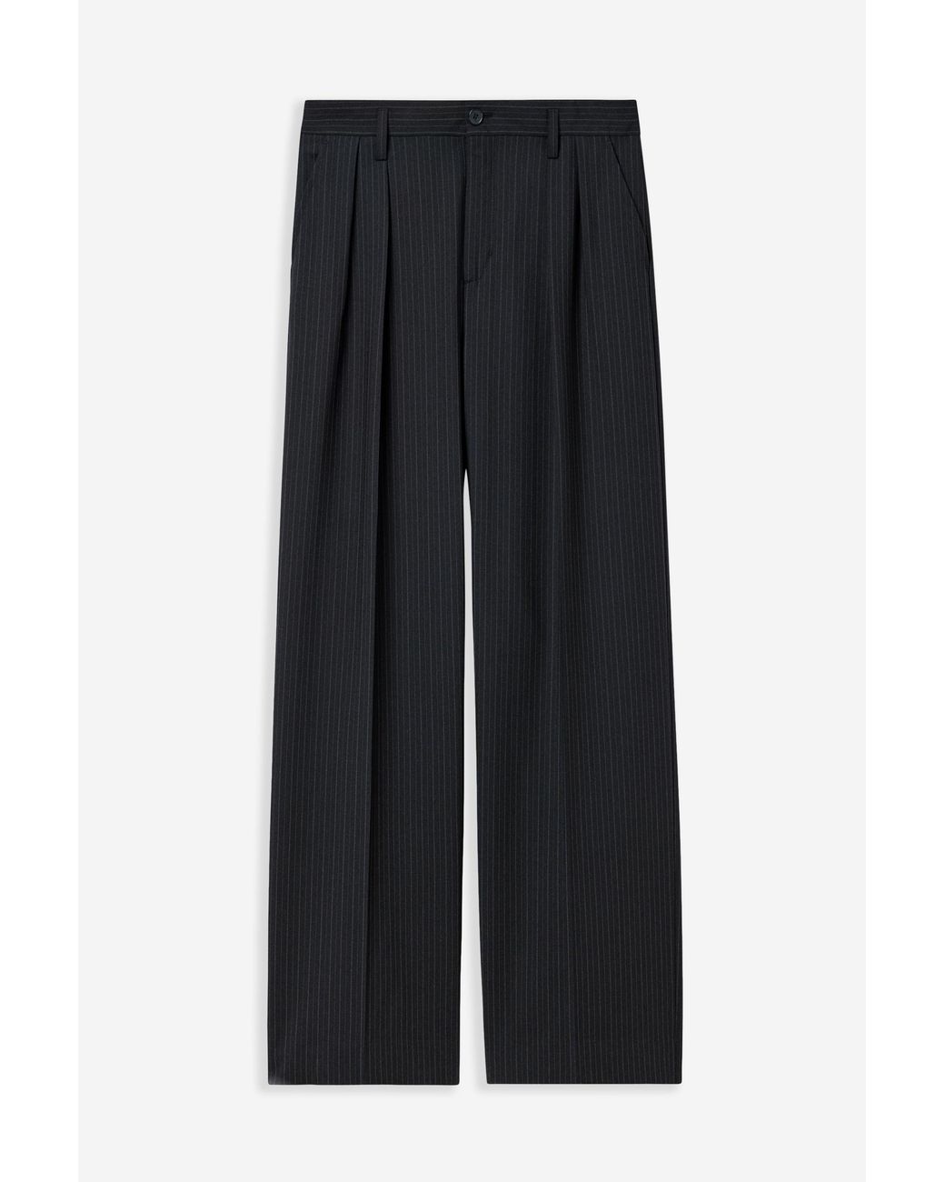 Filippa K Black Milo Pinstripe Trousers for men
