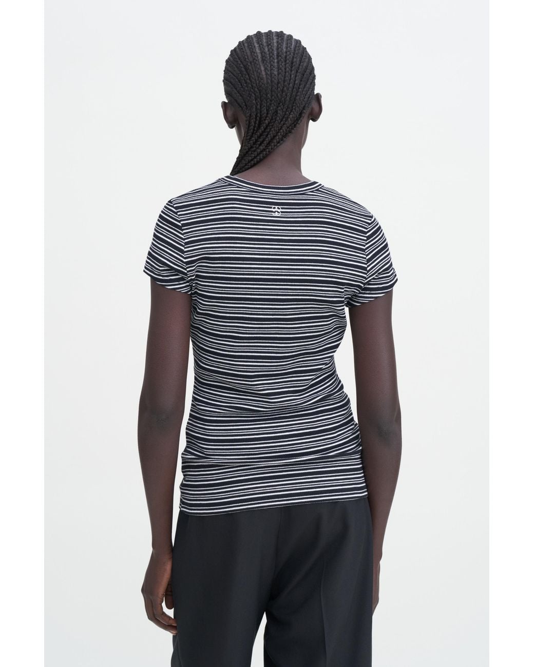 Filippa K Blue Striped Fine Rib Tee
