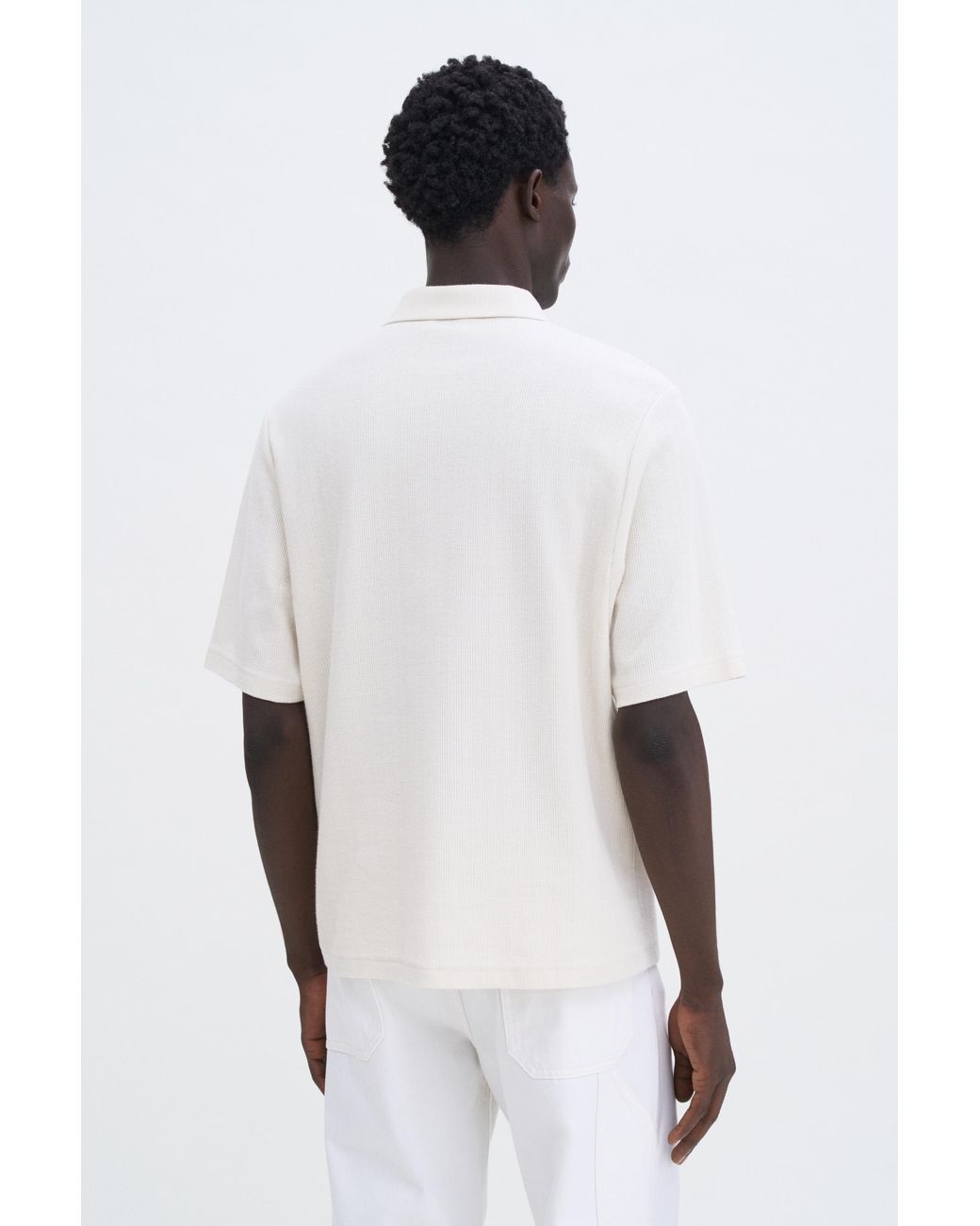 Filippa K White Cotton Jersey Polo Shirt for men