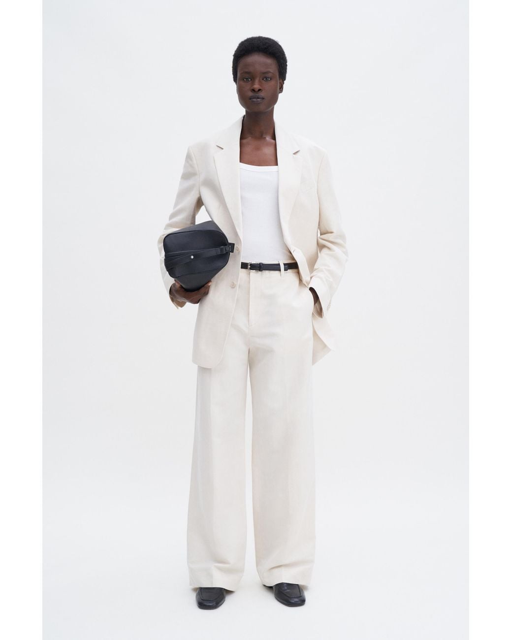 Filippa K White Relaxed Straight Cotton Linen