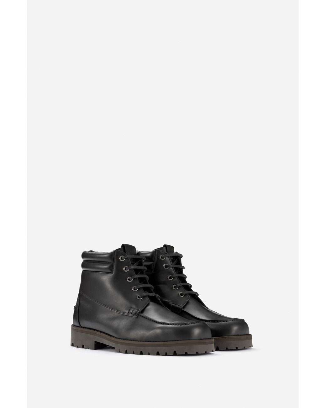 Filippa K Black High Derby Leather Shoes for men