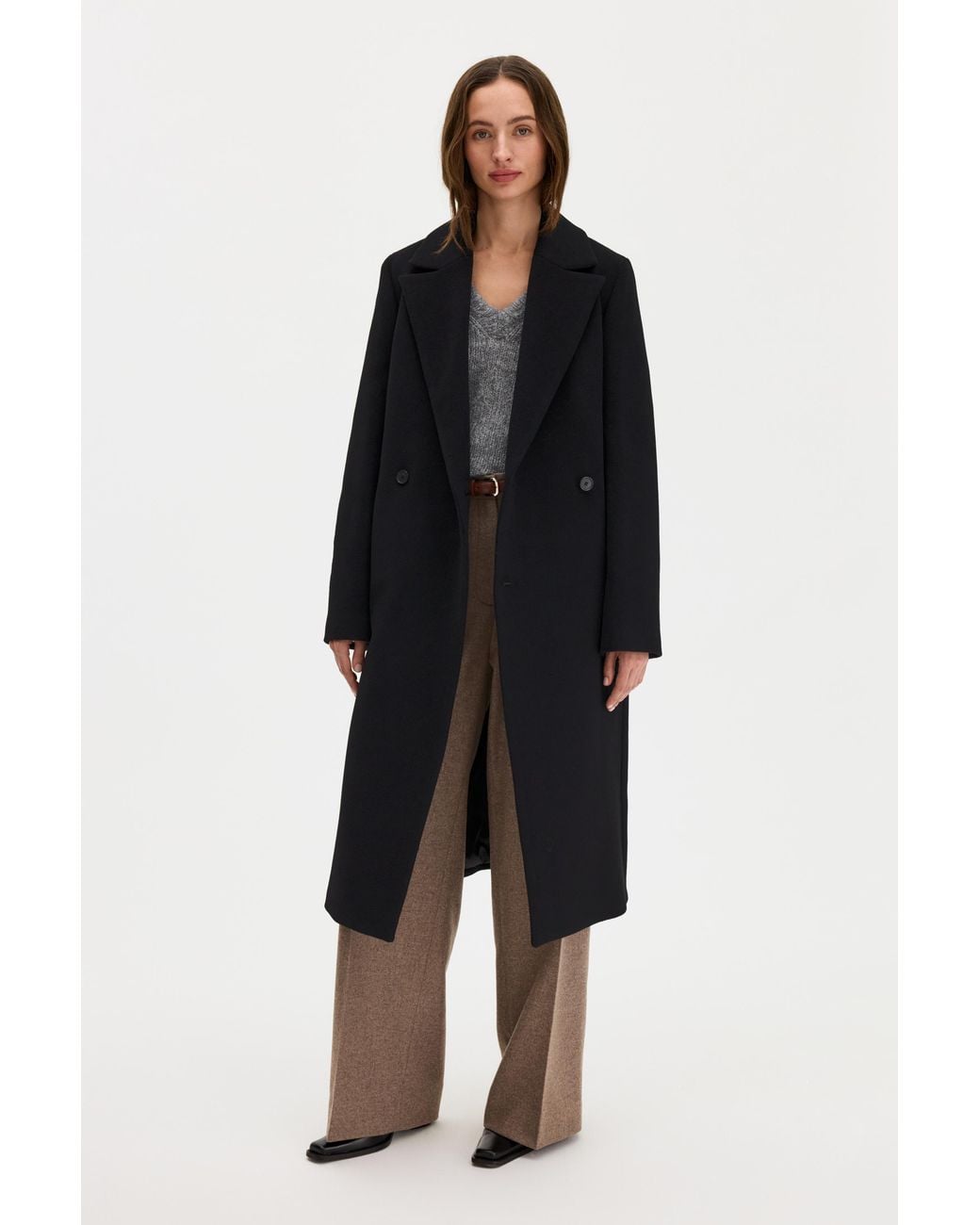 Filippa K Blue Charlotte Wool Belted Coat