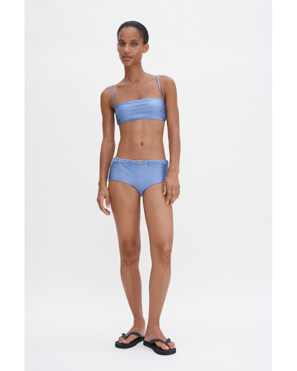Filippa K Blue Shimmer Bandeau Bikini Top