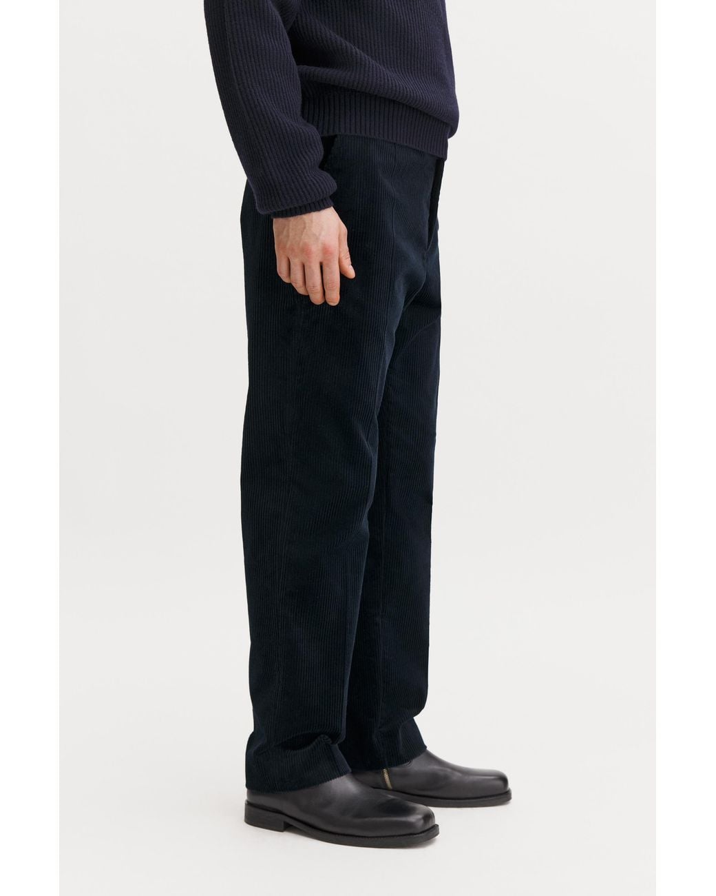 Filippa K Blue Julian Corduroy Chino Trousers for men