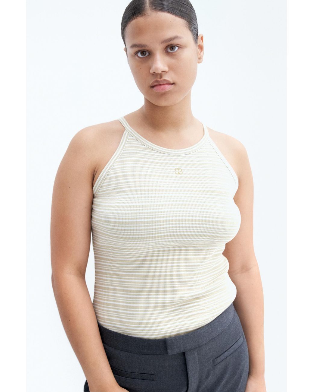 Filippa K White Striped Tank