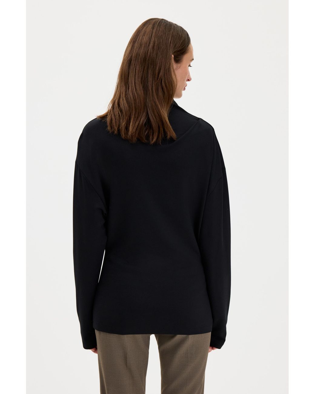 Filippa K Black Twisted Neck Top