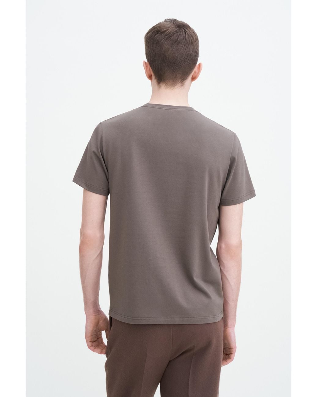 Filippa K Brown Stretch Cotton Tee for men
