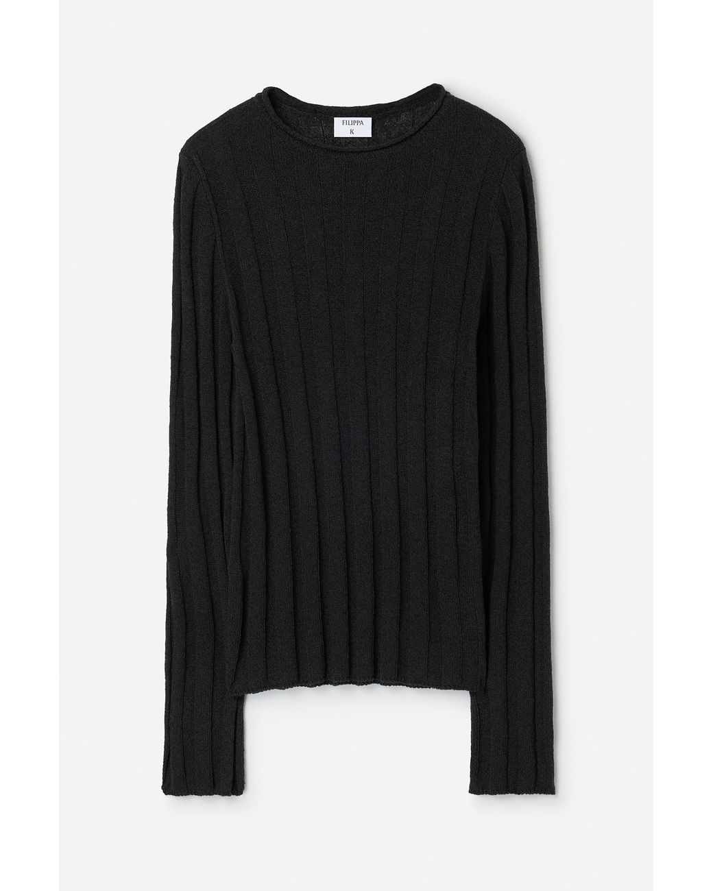 Filippa K Black Linen Rib Sweater