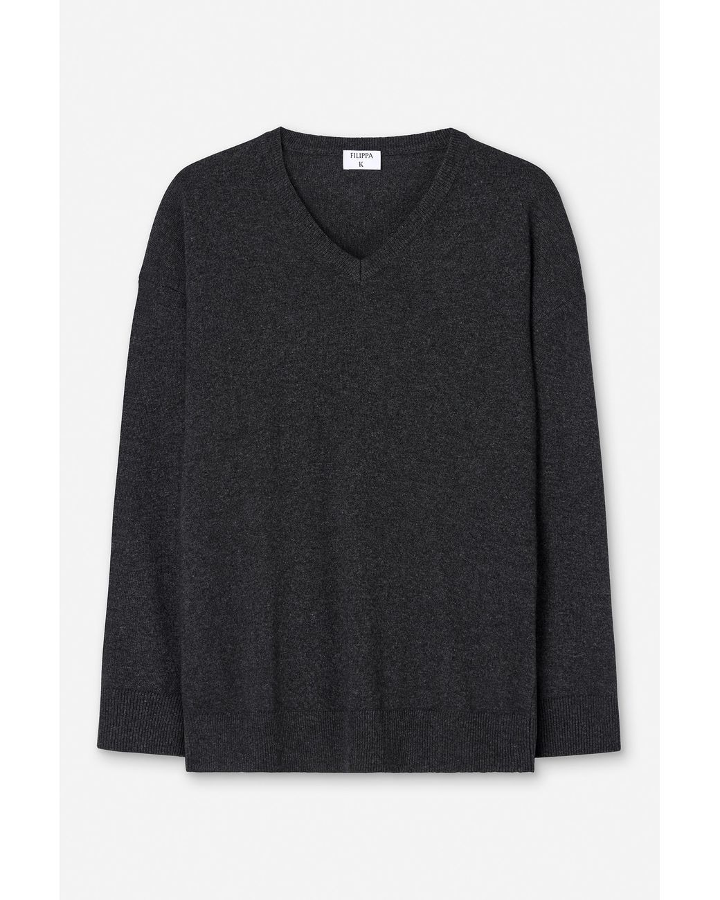 Filippa K Black Soft Wool V-Neck Sweater