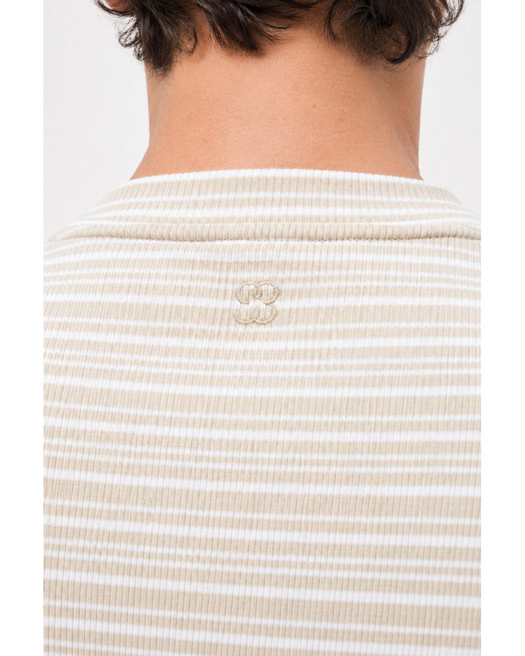 Filippa K White Striped Rib Tee for men
