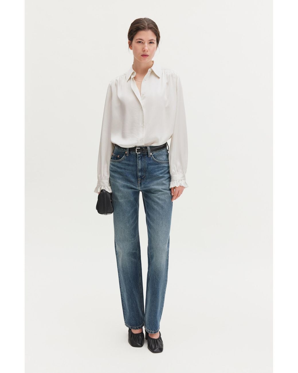 Filippa K White Gathered Detail Blouse