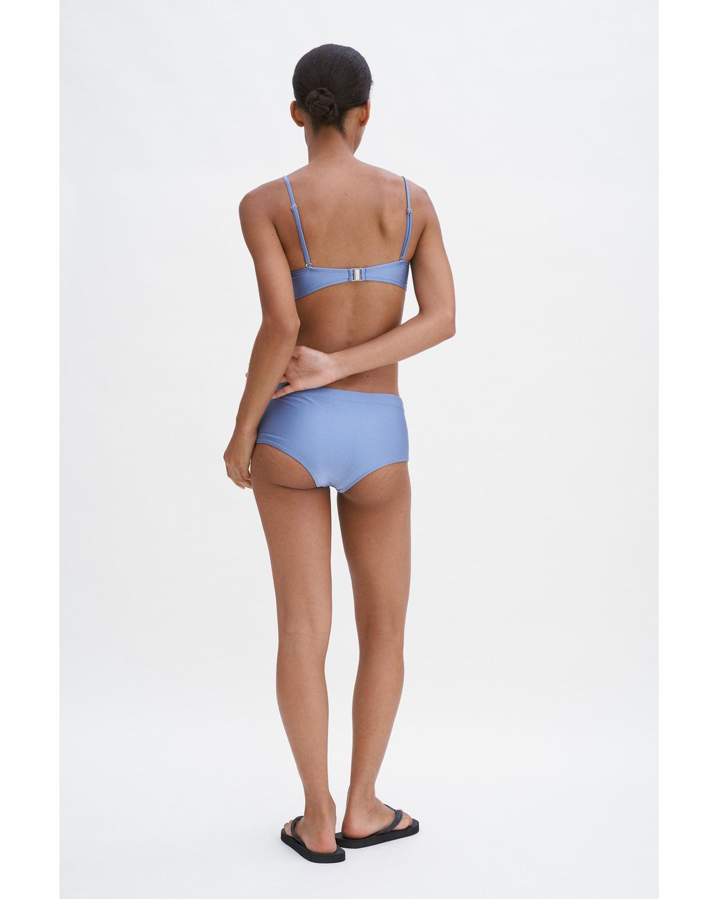 Filippa K Blue Shimmer Bandeau Bikini Top