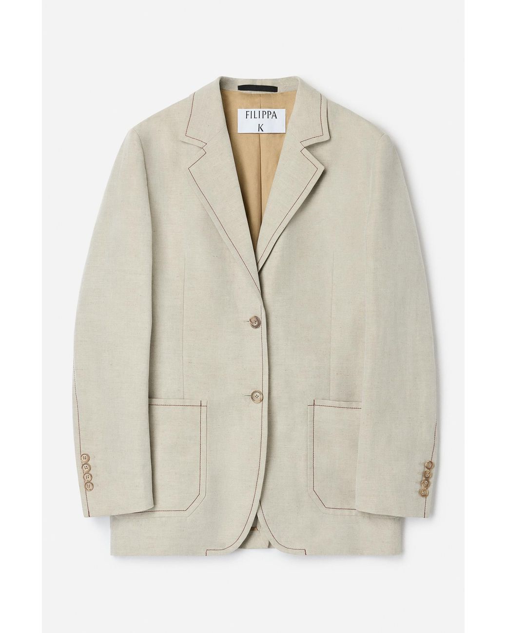 Filippa K Natural Brooke Linen Mariner Blazer