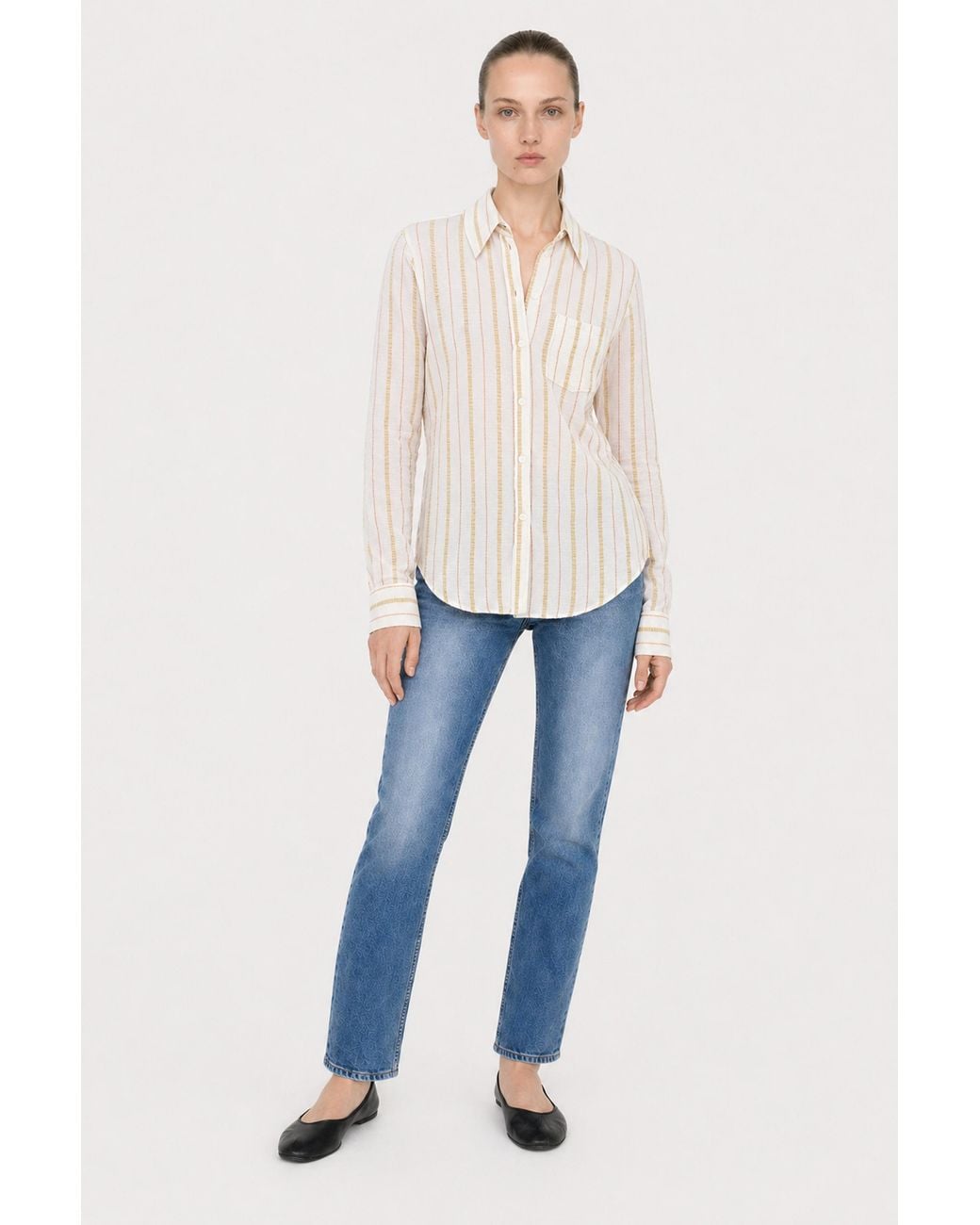 Filippa K White Seersucker Stripe Shirt
