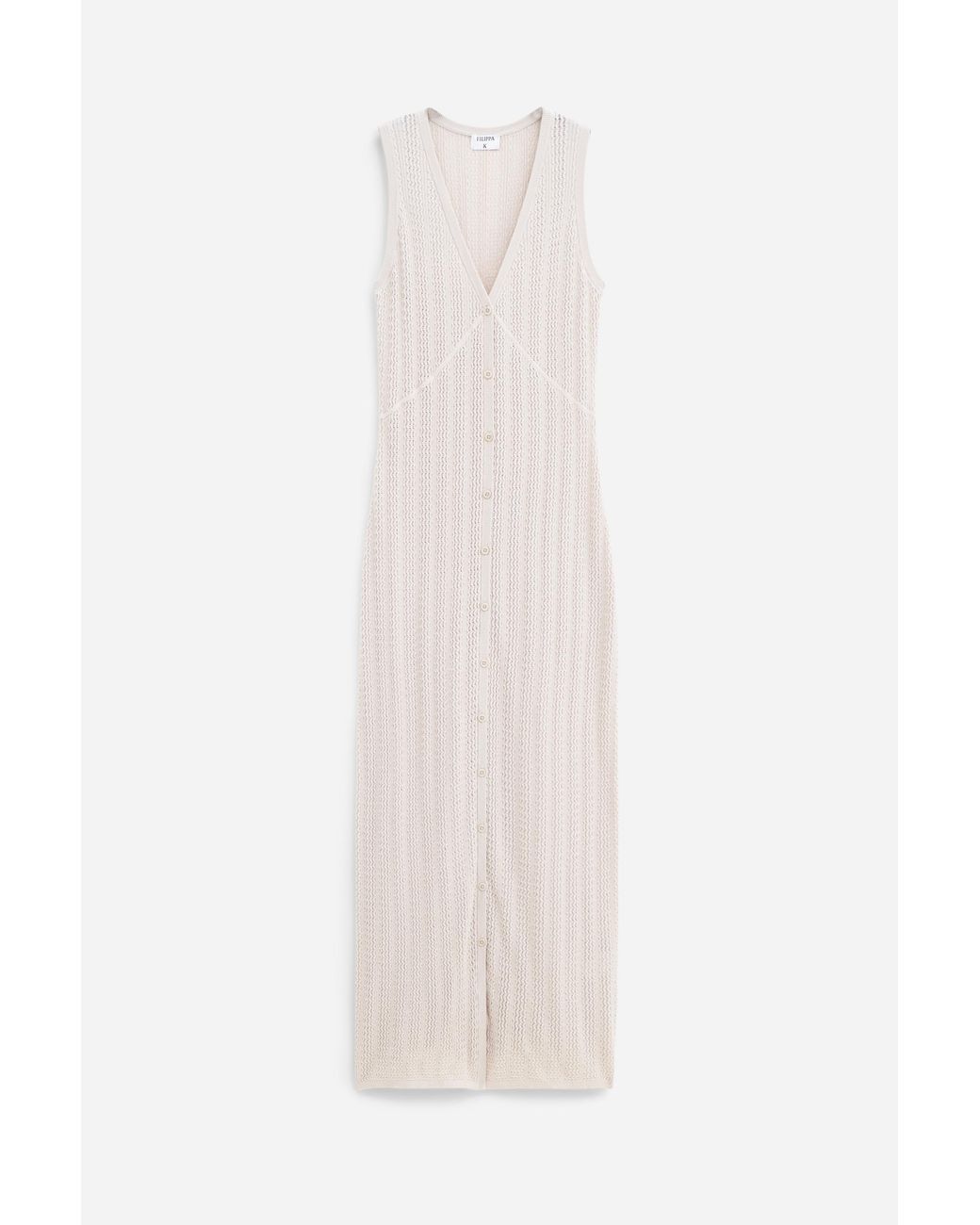 Filippa K Natural Buttoned Mesh Knit Dress
