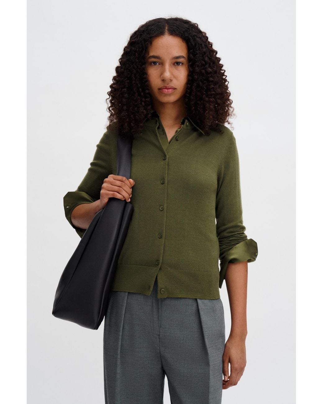 Filippa K Green Merino Short Cardigan