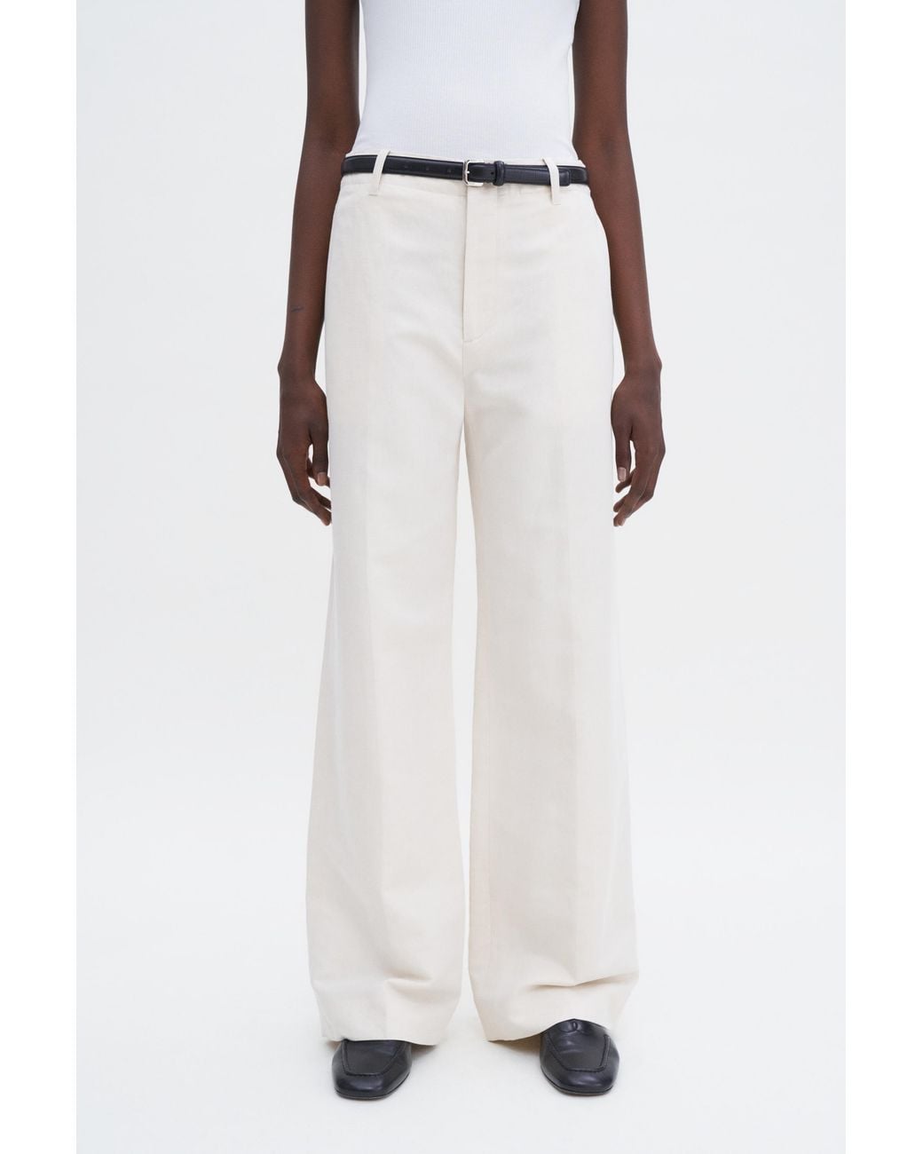 Filippa K White Relaxed Straight Cotton Linen
