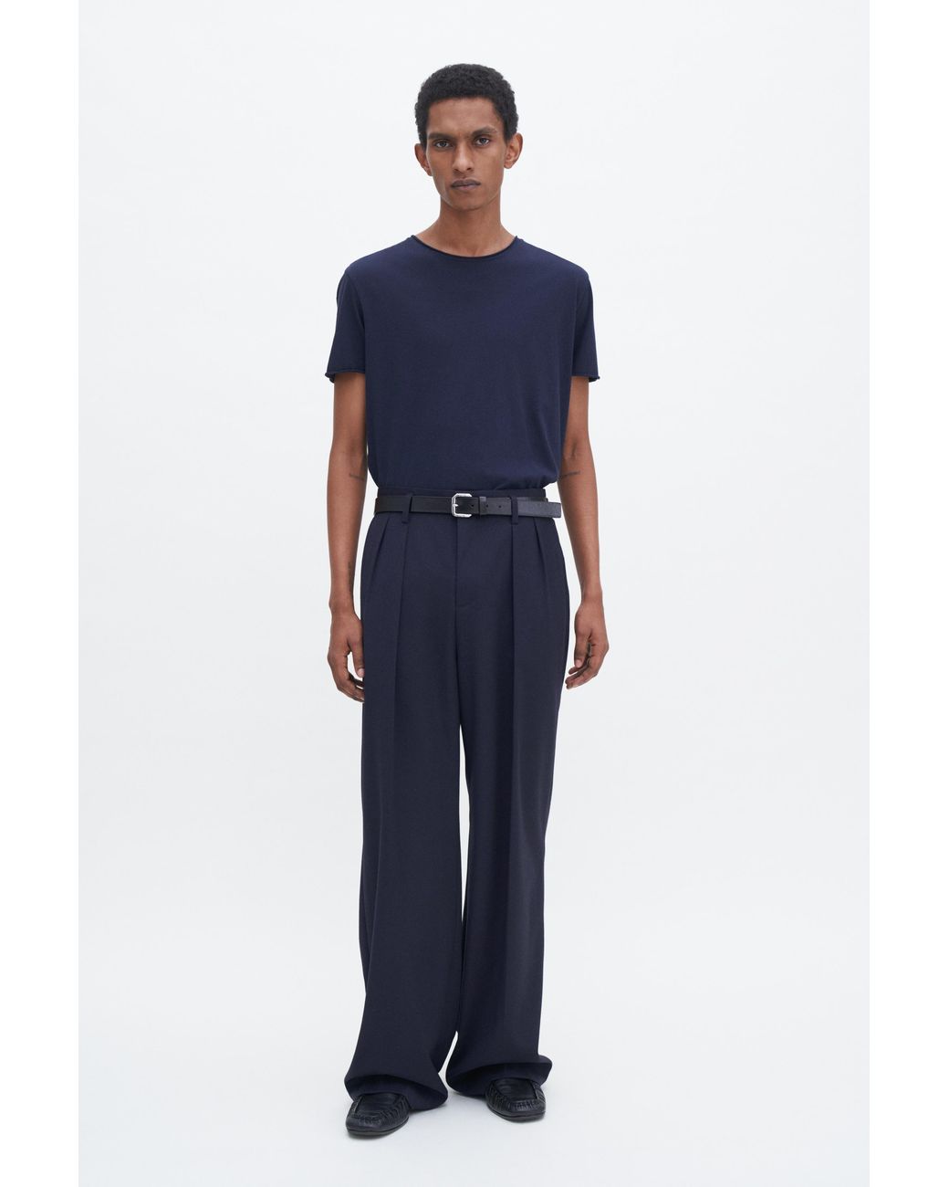Filippa K Blue Roll Neck Tee for men