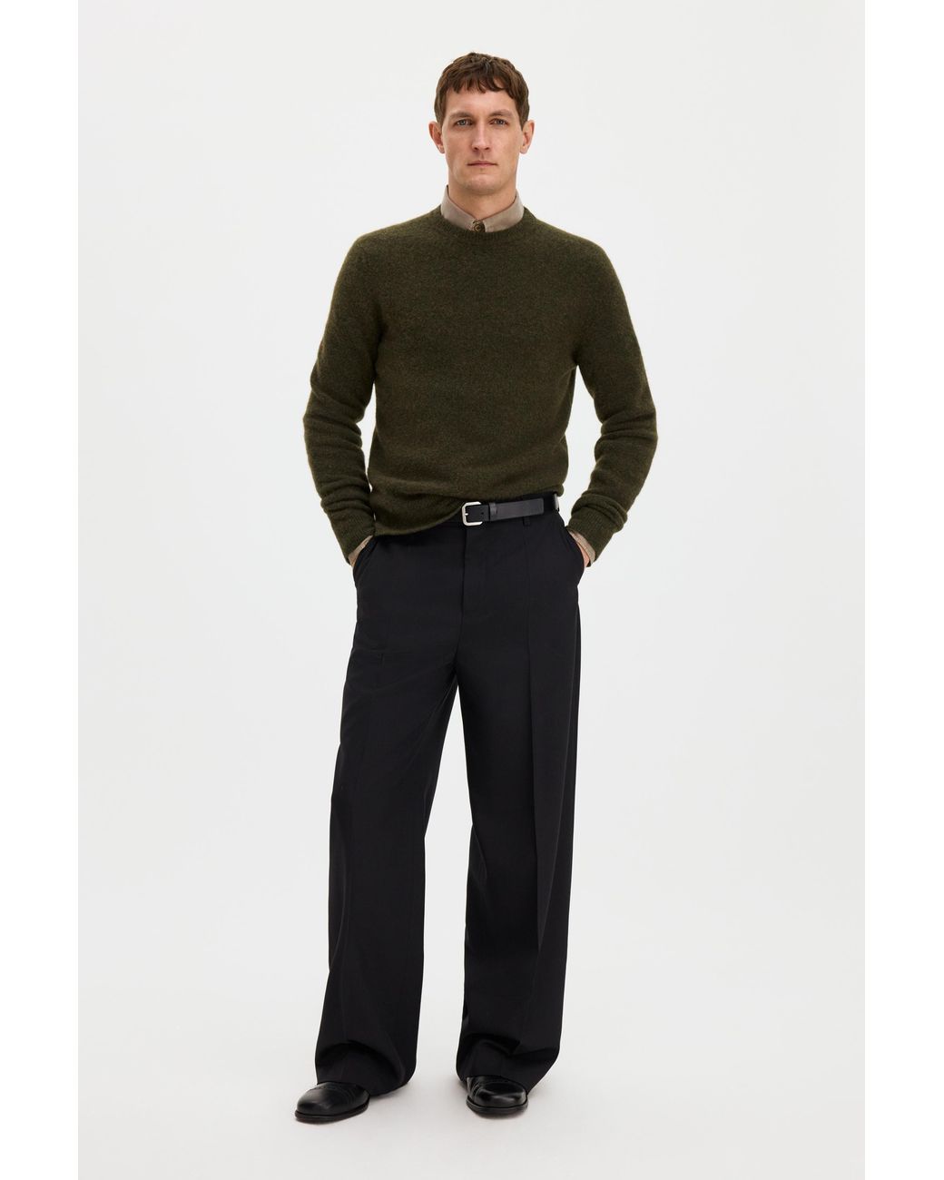 Filippa K Green Wool Yak Sweater for men