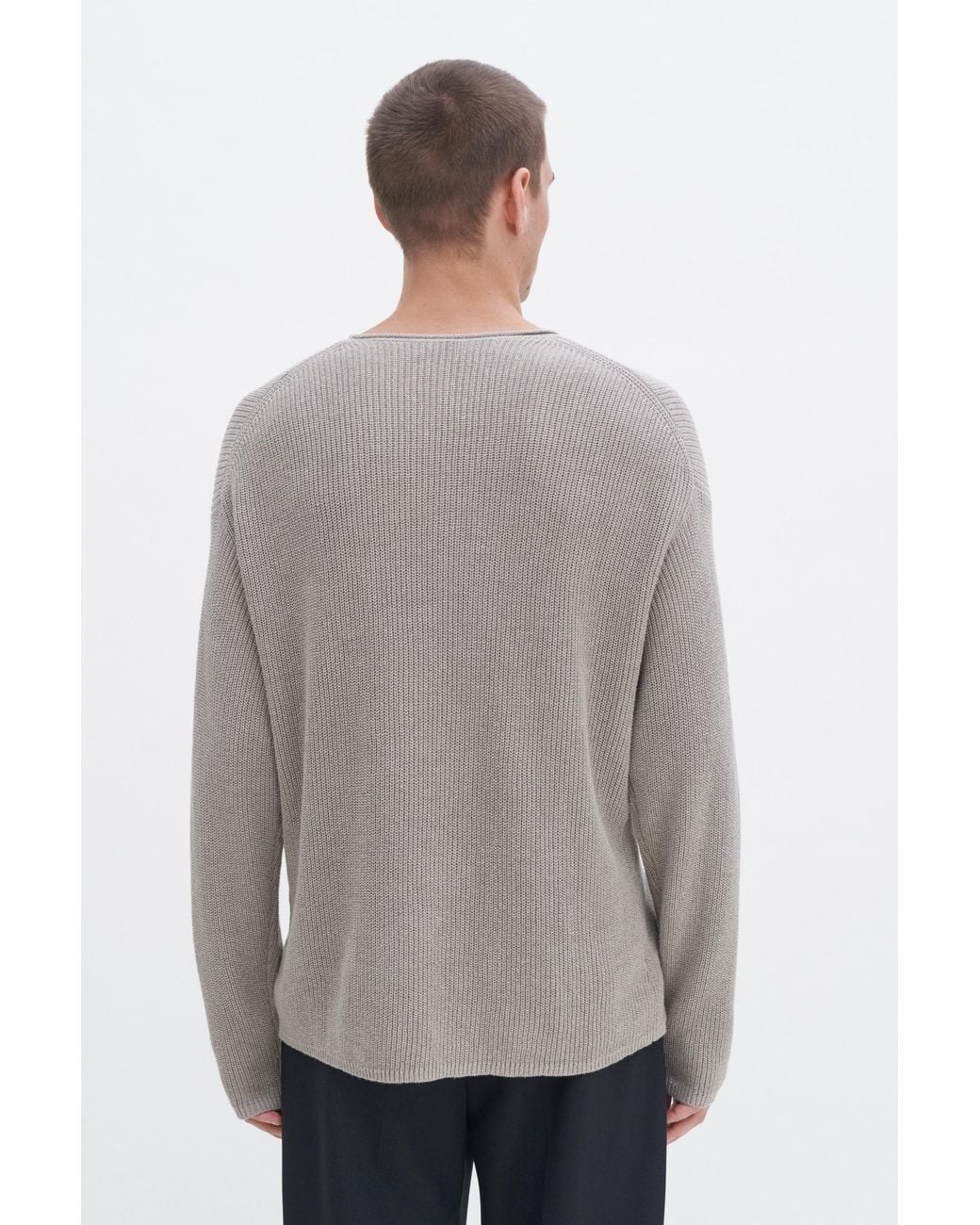 Filippa K Gray Relaxed Linen Sweater for men