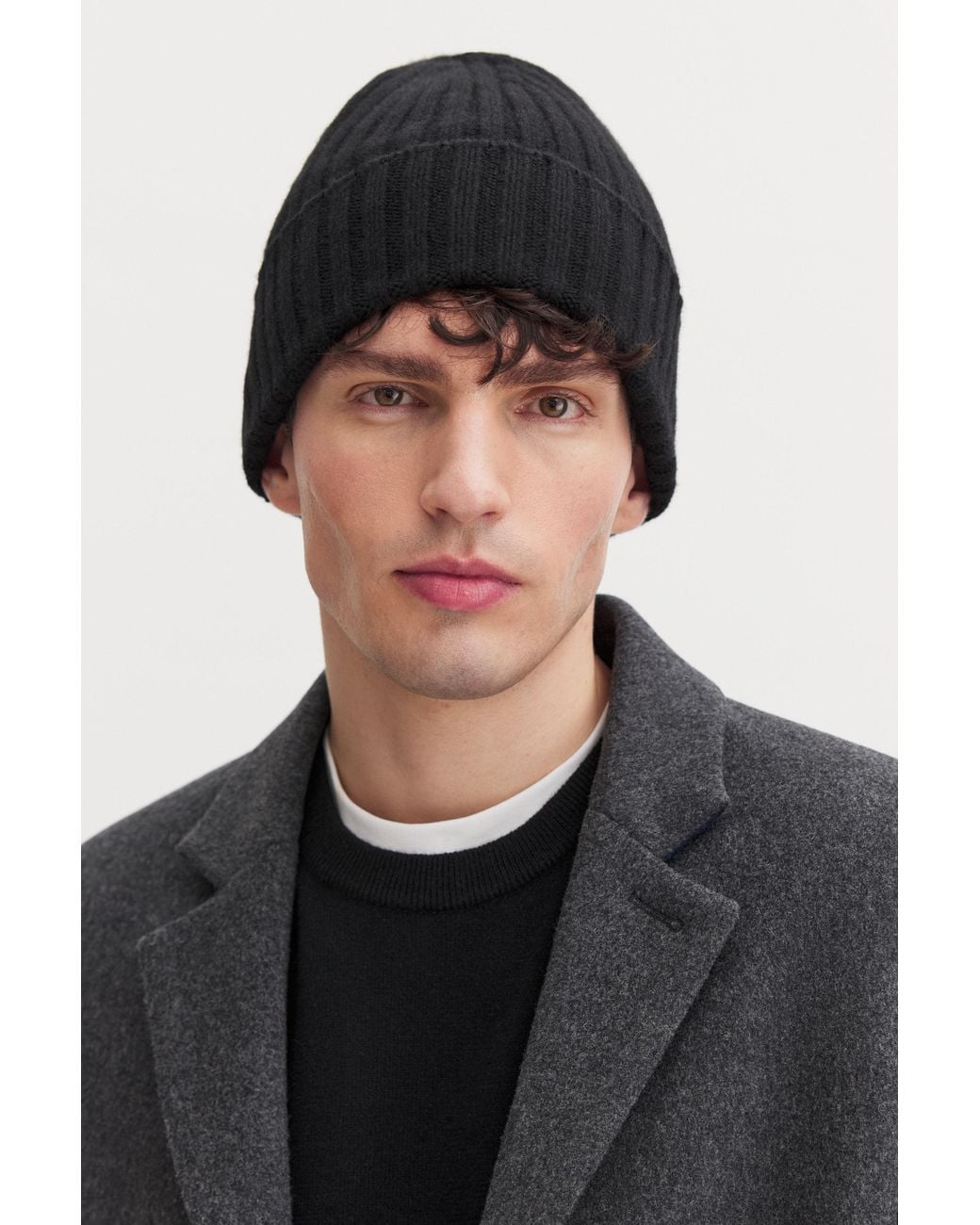 Filippa K Black Cashmere Rib Hat