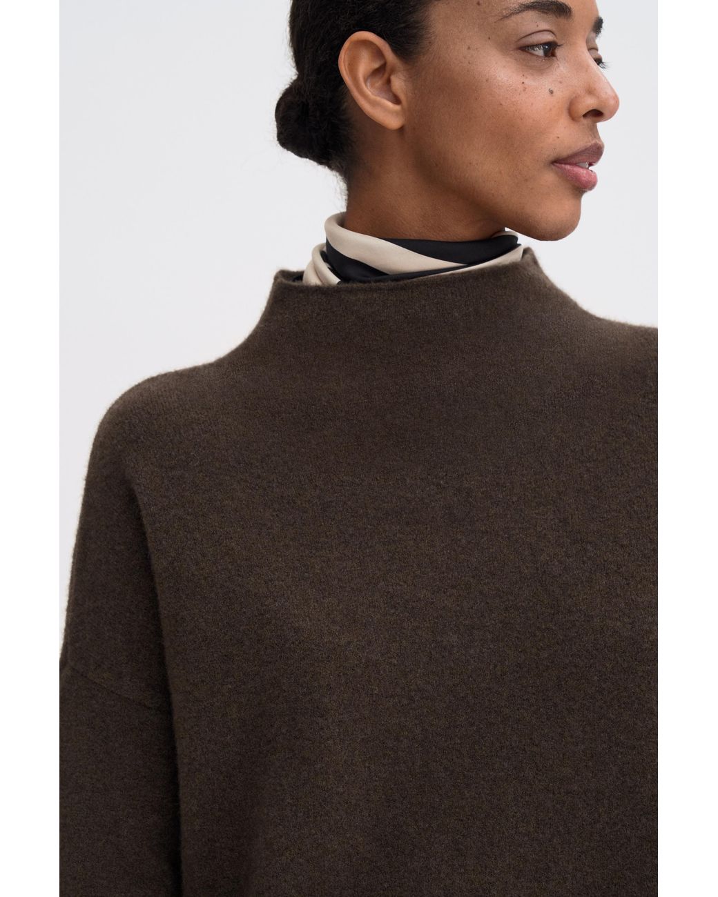 Filippa K Brown Mika Yak Funnelneck Sweater