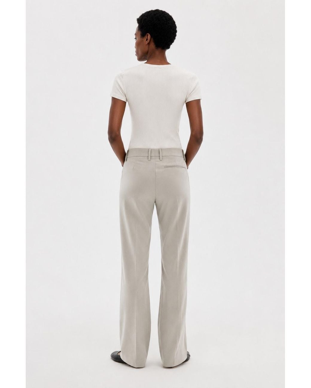 Filippa K White Bootcut Wool Trousers