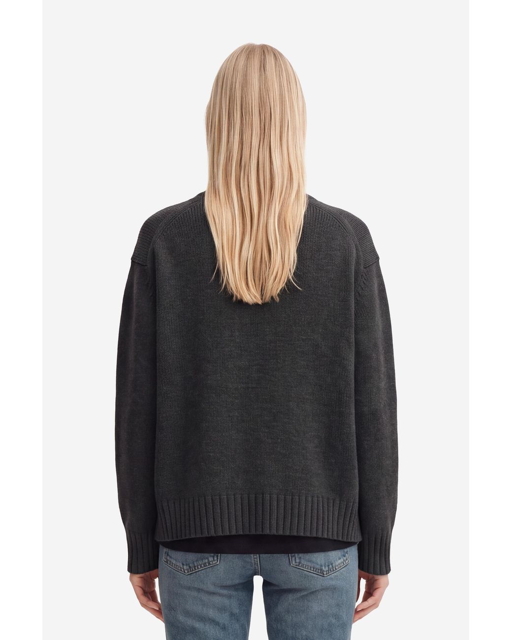 Filippa K Black Cashmere Crewneck Sweater