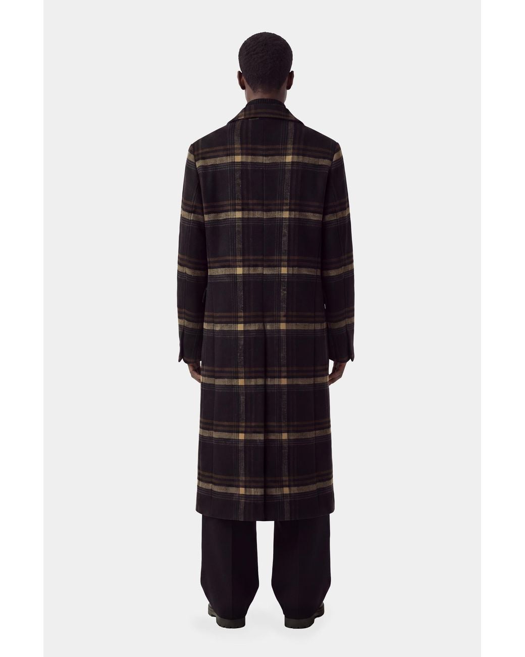 Filippa K Black Damian Check Wool Coat for men