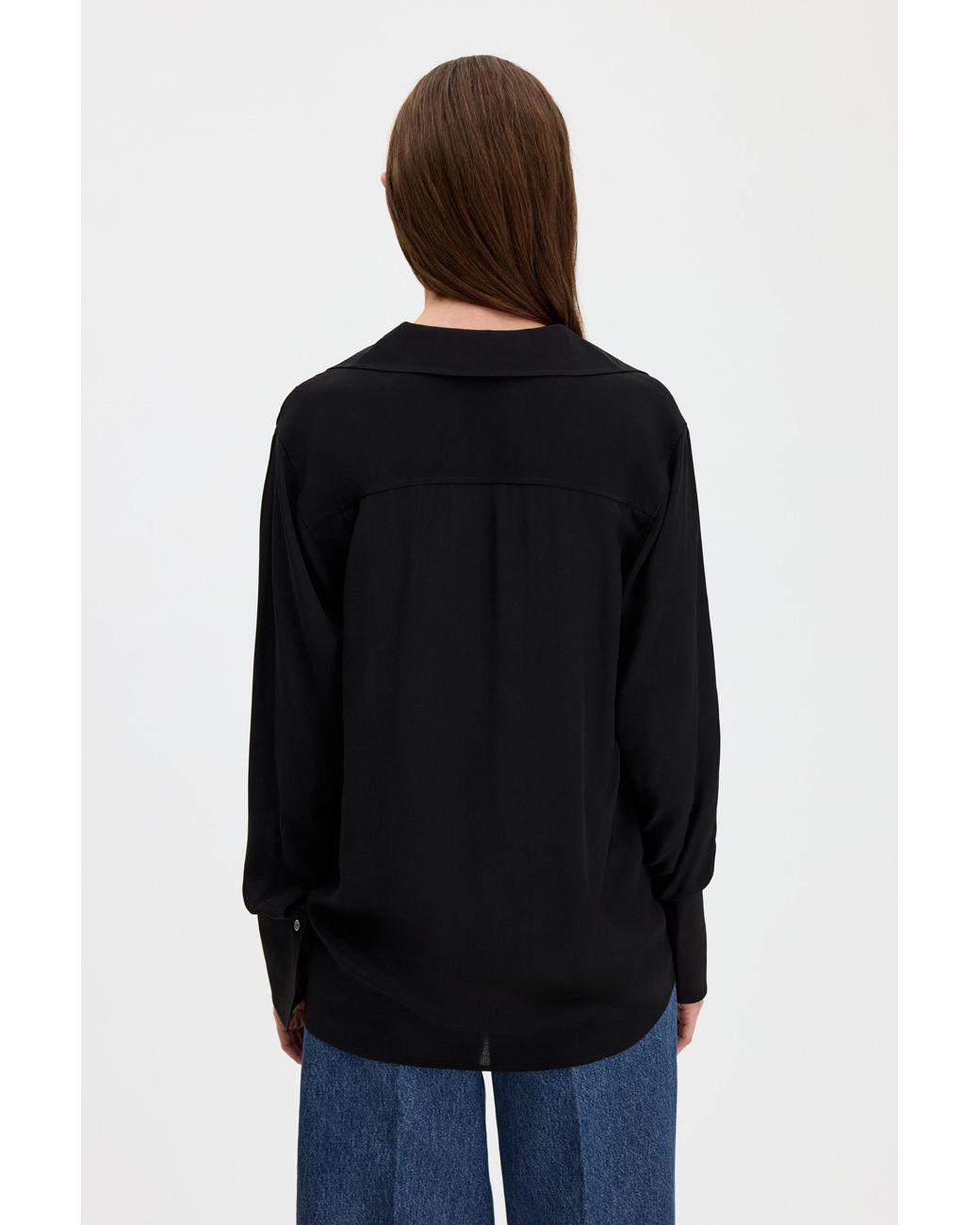 Filippa K Black Half Placket Blouse