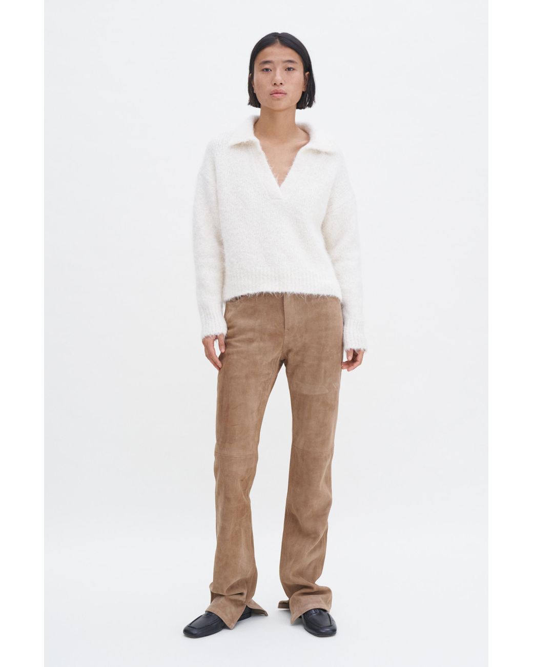 Filippa K White Suede Five Pocket Trousers