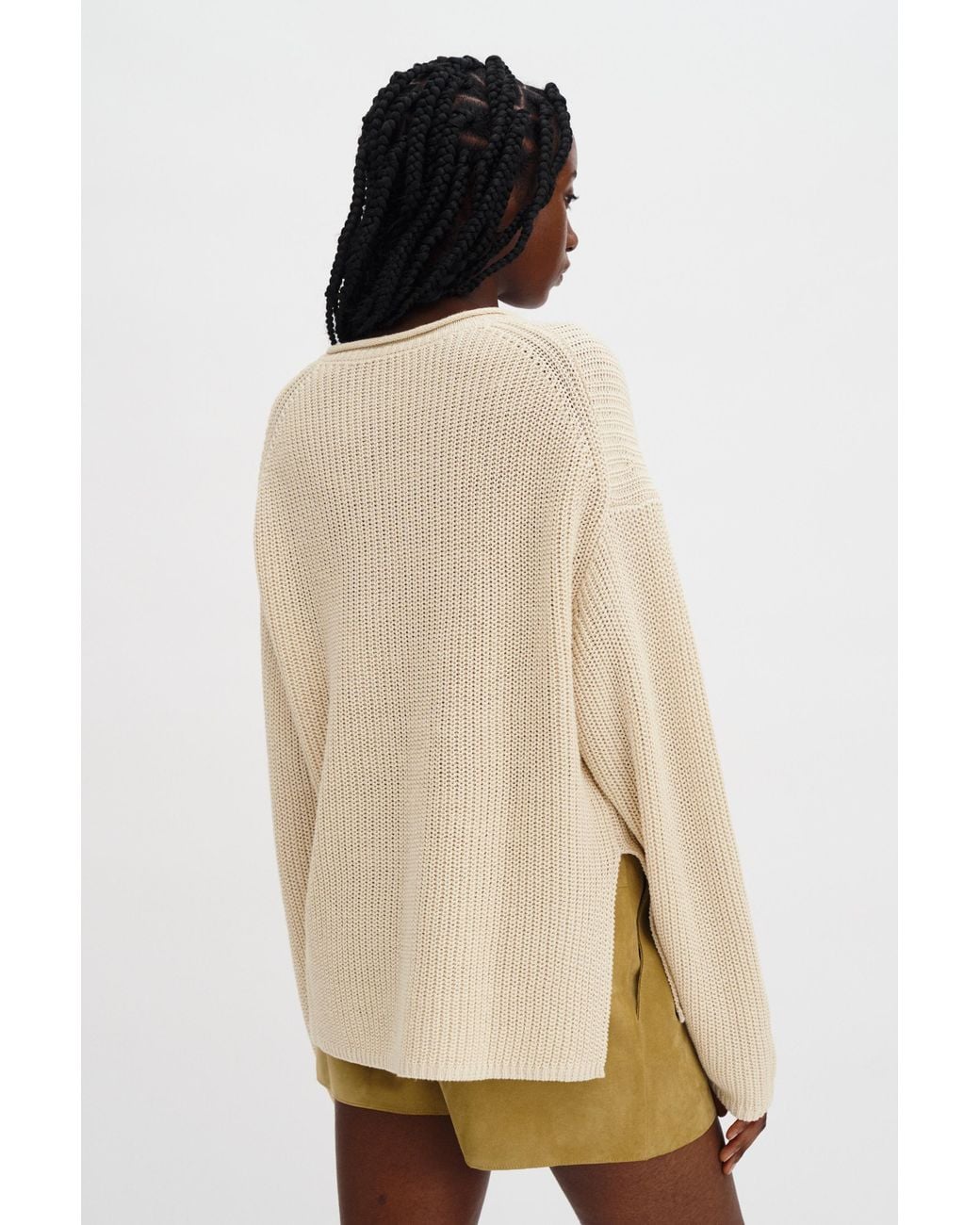 Filippa K Natural Ribbed Cotton Linen Sweater