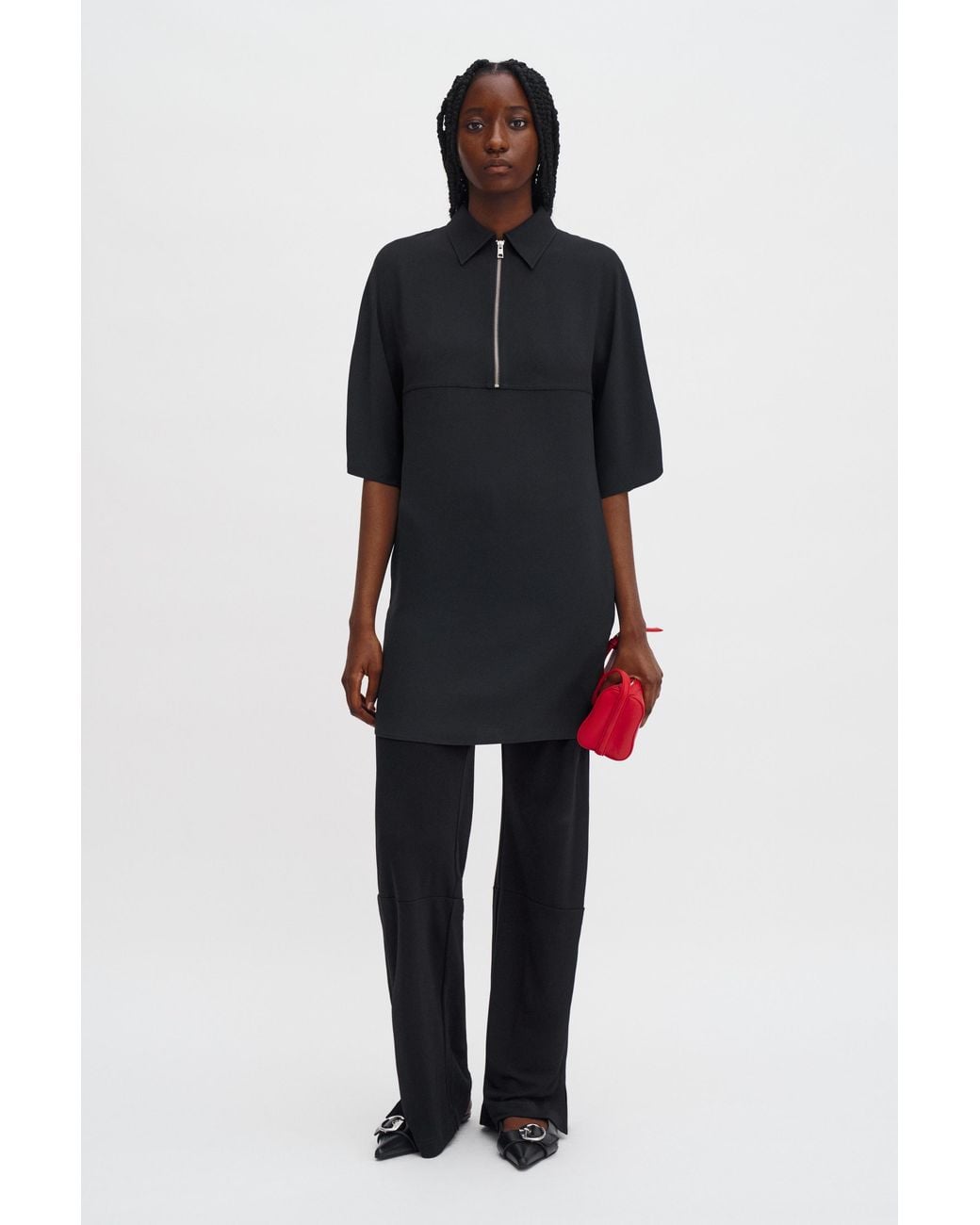 Filippa K Black Tunic Zip Dress