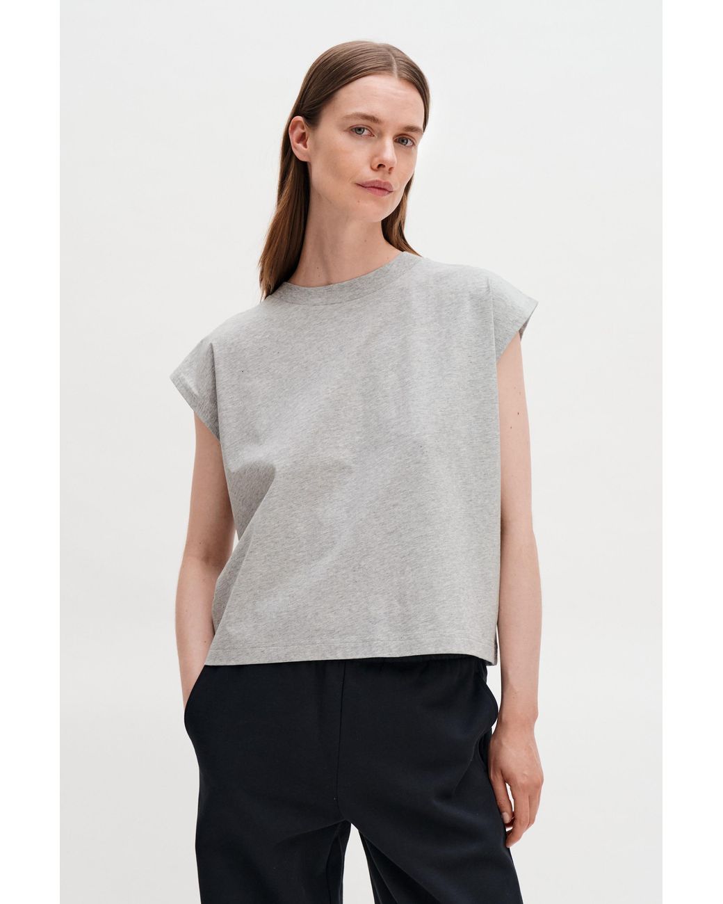 Filippa K Gray Cotton Muscle Tank