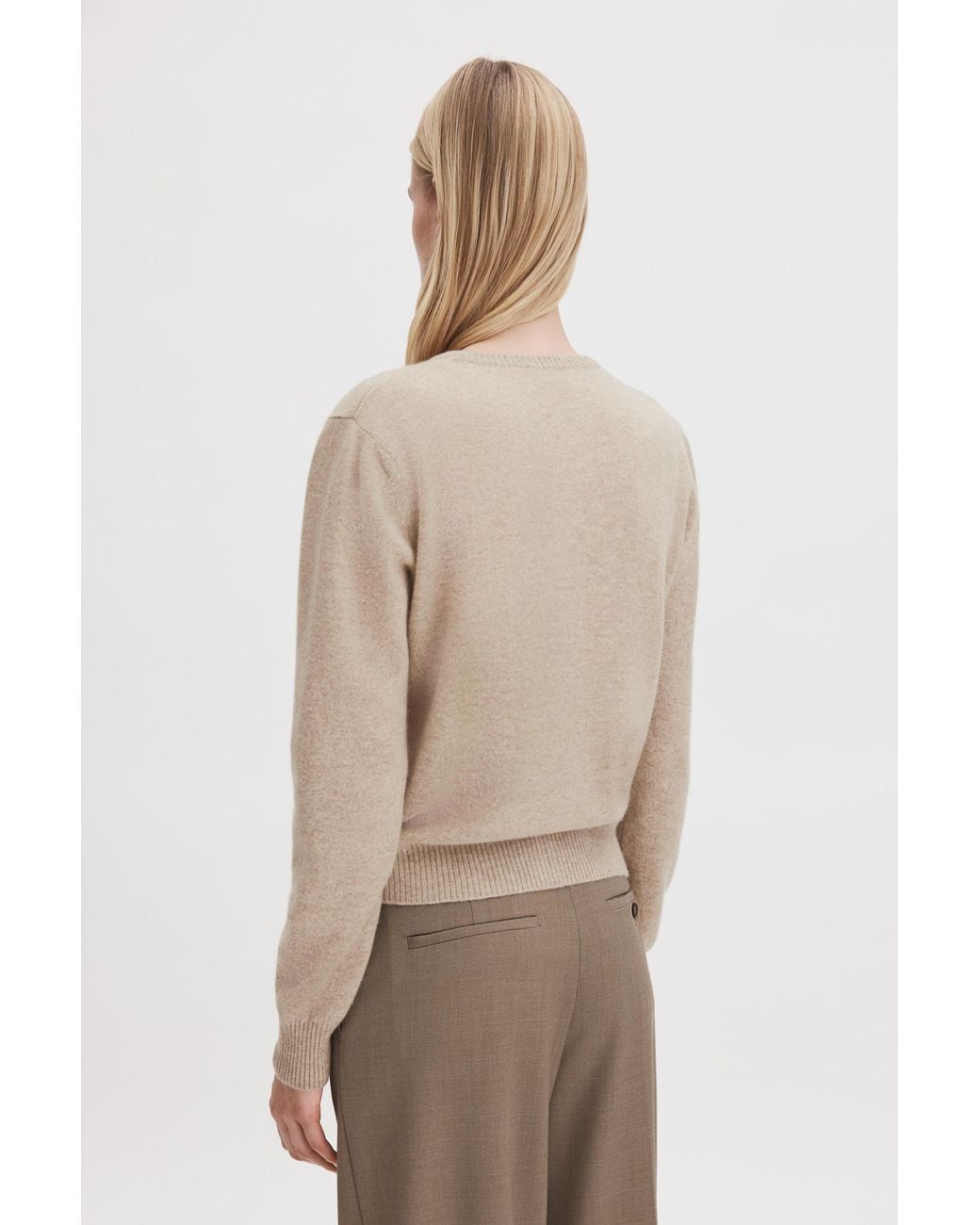 Filippa K Natural Cashmere Crewneck Cardigan