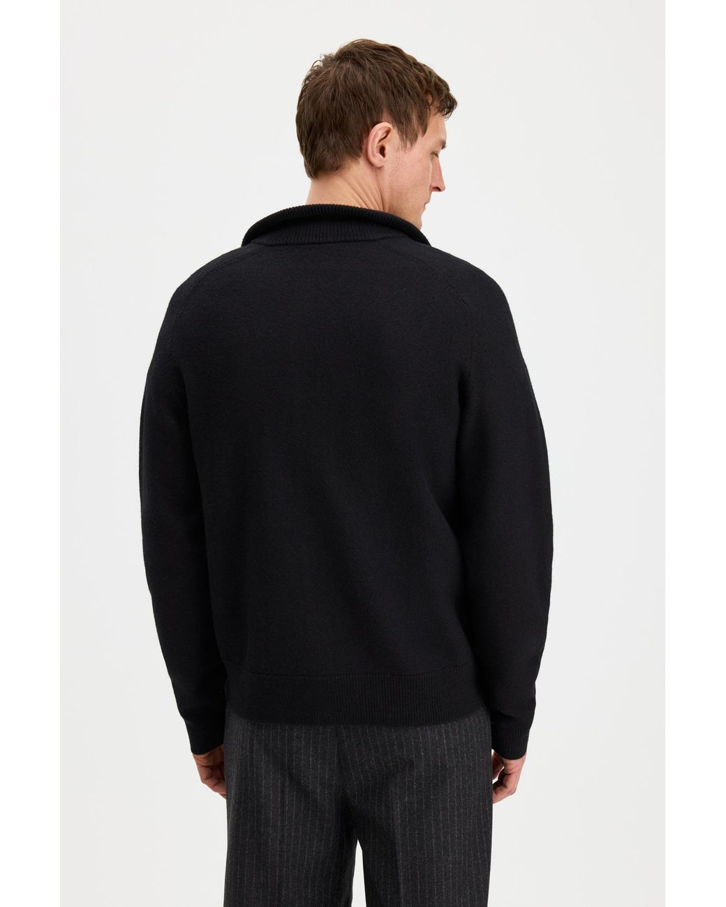 Filippa K Black Felted Knit Overshirt for men