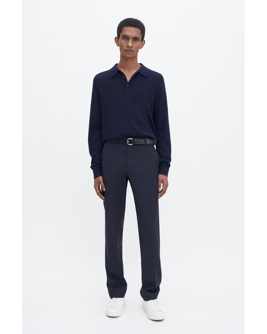 Filippa K Blue Knitted Polo Shirt for men