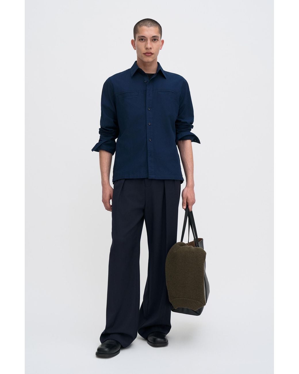 Filippa K Blue Welt Pocket Shirt for men