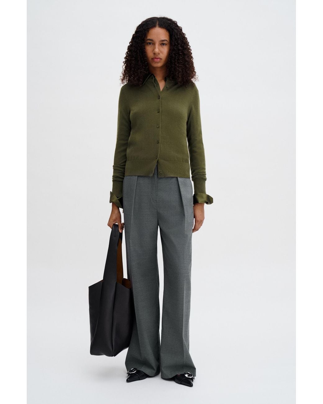 Filippa K Green Merino Short Cardigan